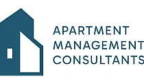 Apartment Management Consultants logo featuring a stylized building icon in blue.