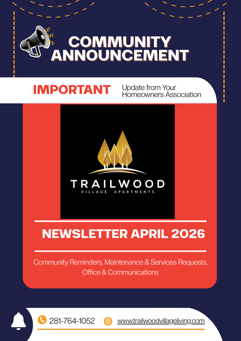 Trailwood Village Apartments – Monthly Community Update - Newsletter April 2026-image