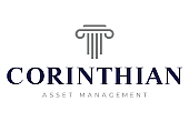 Elegant logo of Corinthian Asset Management featuring a classic column design symbolizing strength and stability.