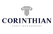 Elegant Corinthian Asset Management logo with a classic column design, symbolizing strength and stability.
