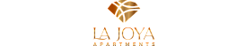 Elegant gold logo of La Joya Apartments featuring a modern geometric design symbolizing luxury living.