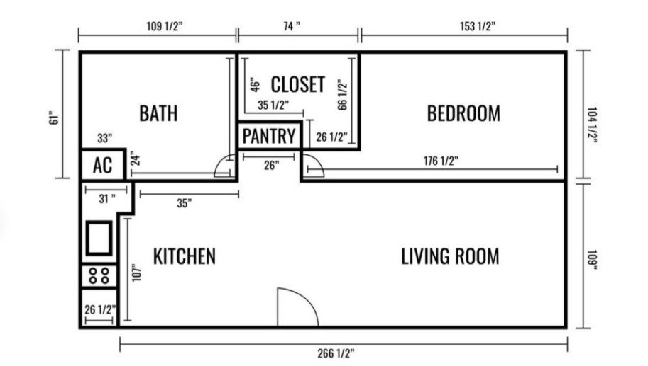 One Bedroom Floorplan
