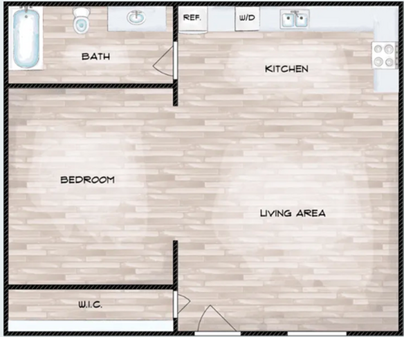 Studio Apartment Unit Floor Plan