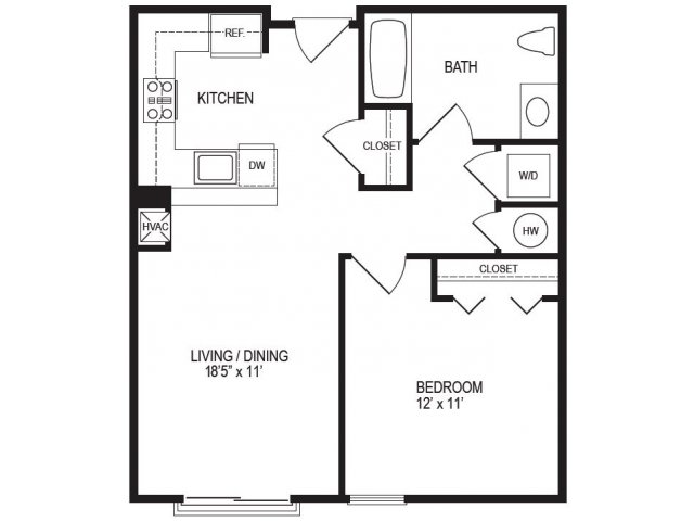 1 Bedroom Floor Plan | Rumney Flats 3