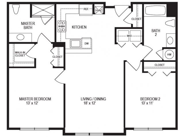 2 Bedroom Floor Plan | Rumney Flats 4