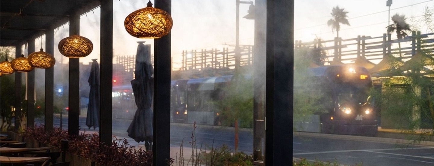 Restaurant and lightrail