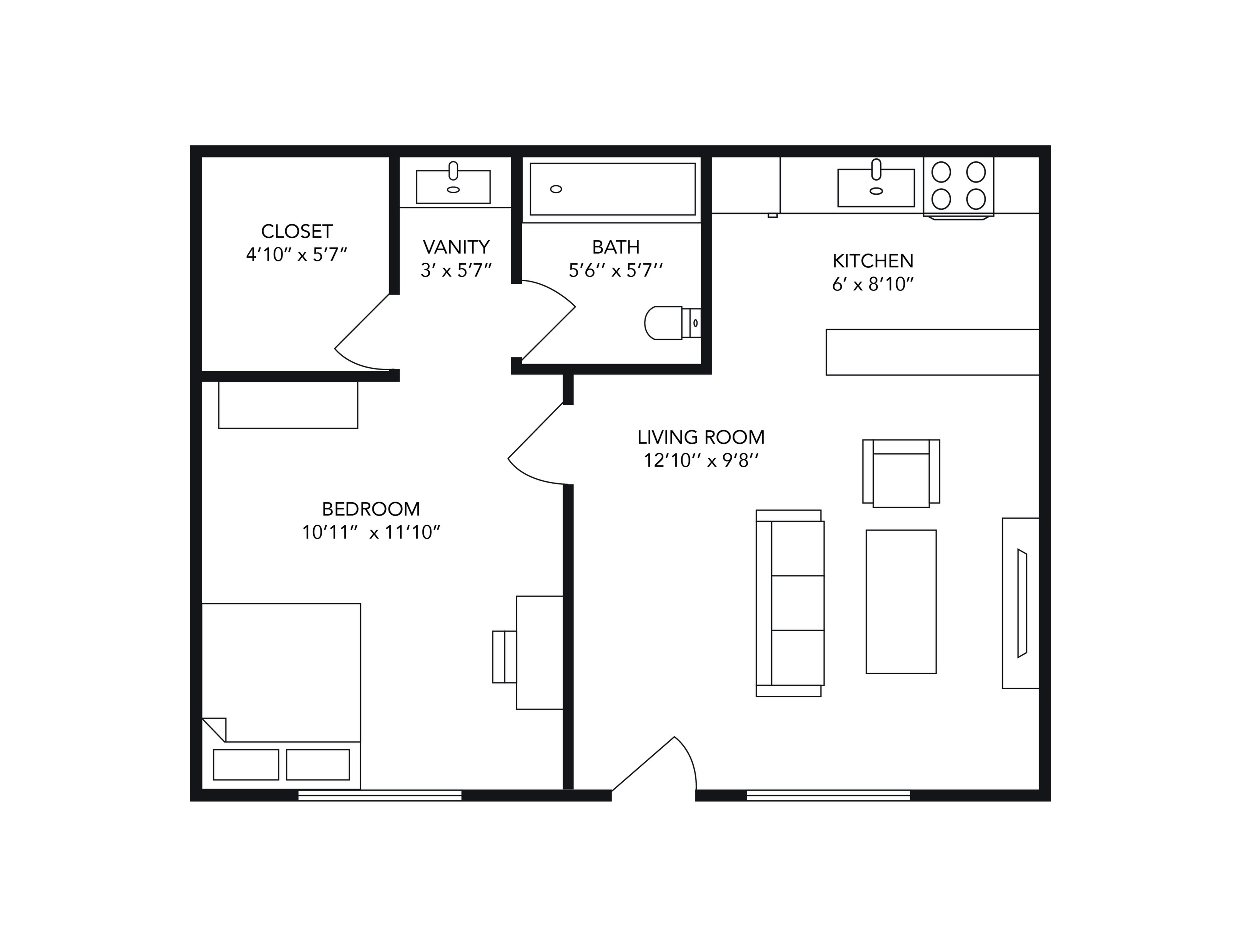 1 Bed Apartments Check Availability Lamar Landing