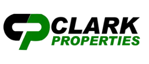Clark Properties logo featuring bold black and green colors, symbolizing trust and growth.