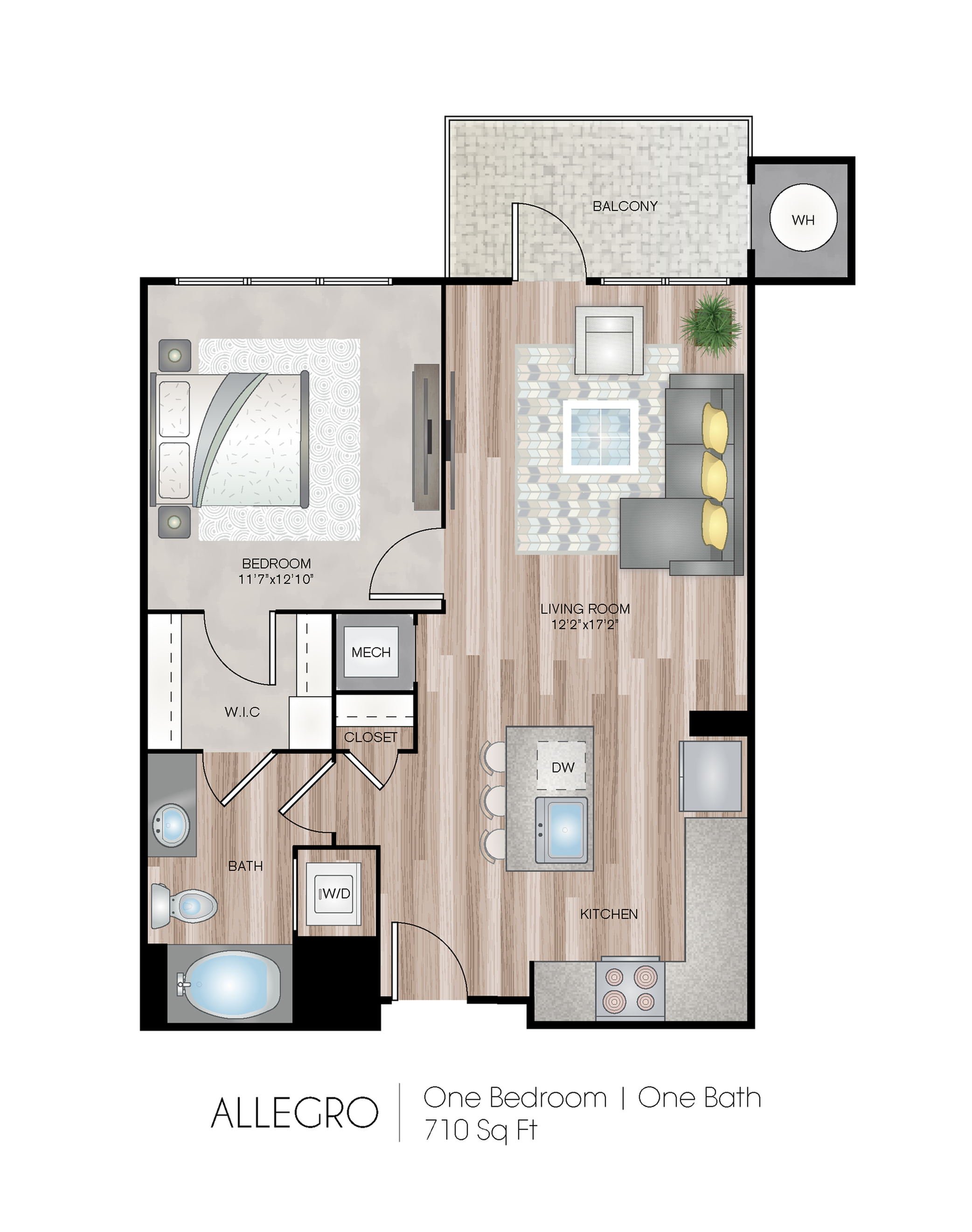 Allegro MPDU 1 Bed Apartment Cadence at Crown