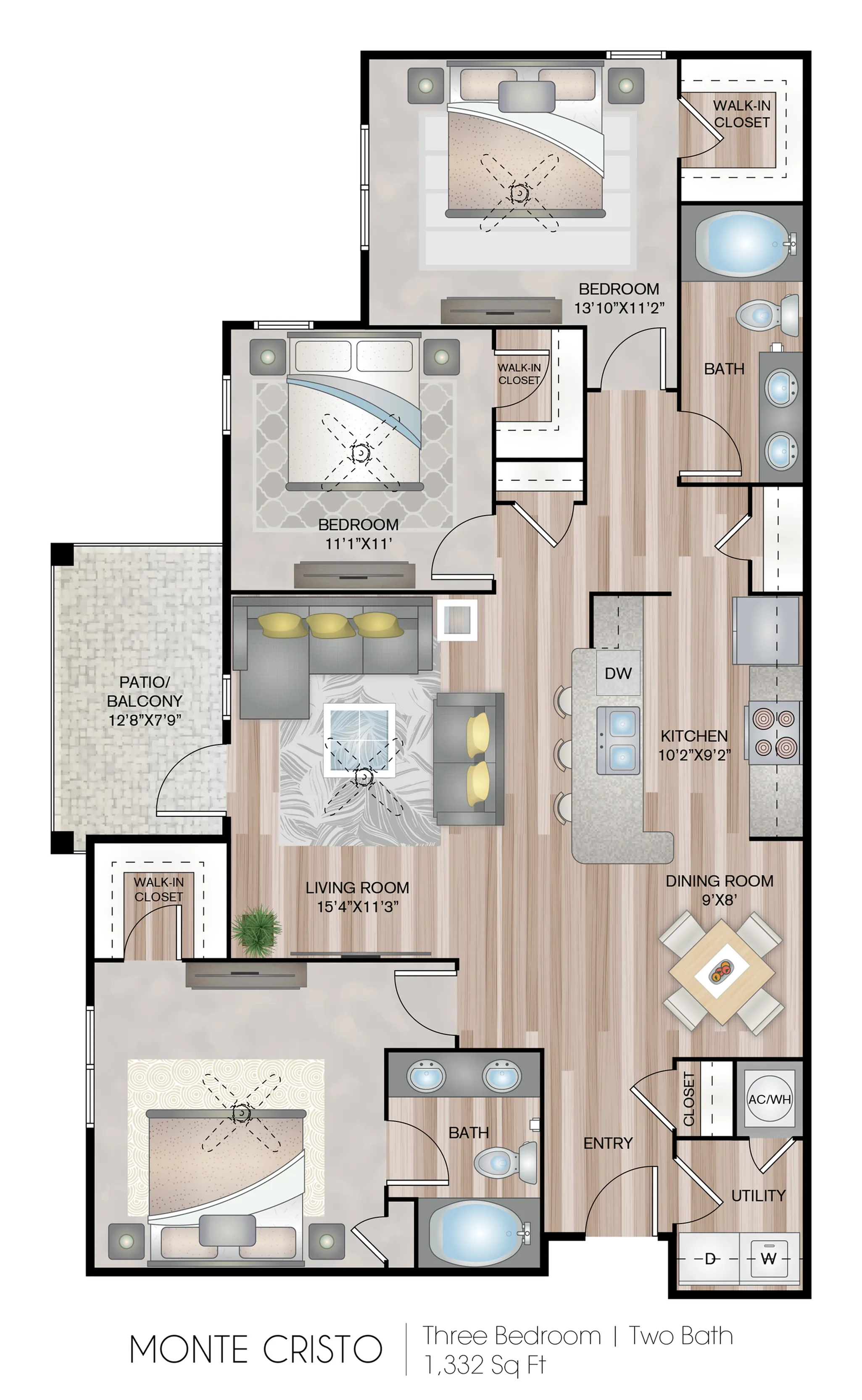 1332 Square Feet