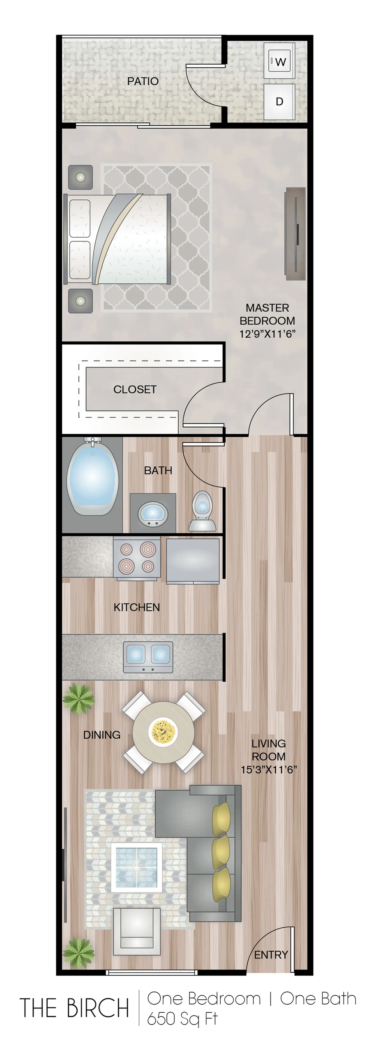 The Birch with Washer & Dryer