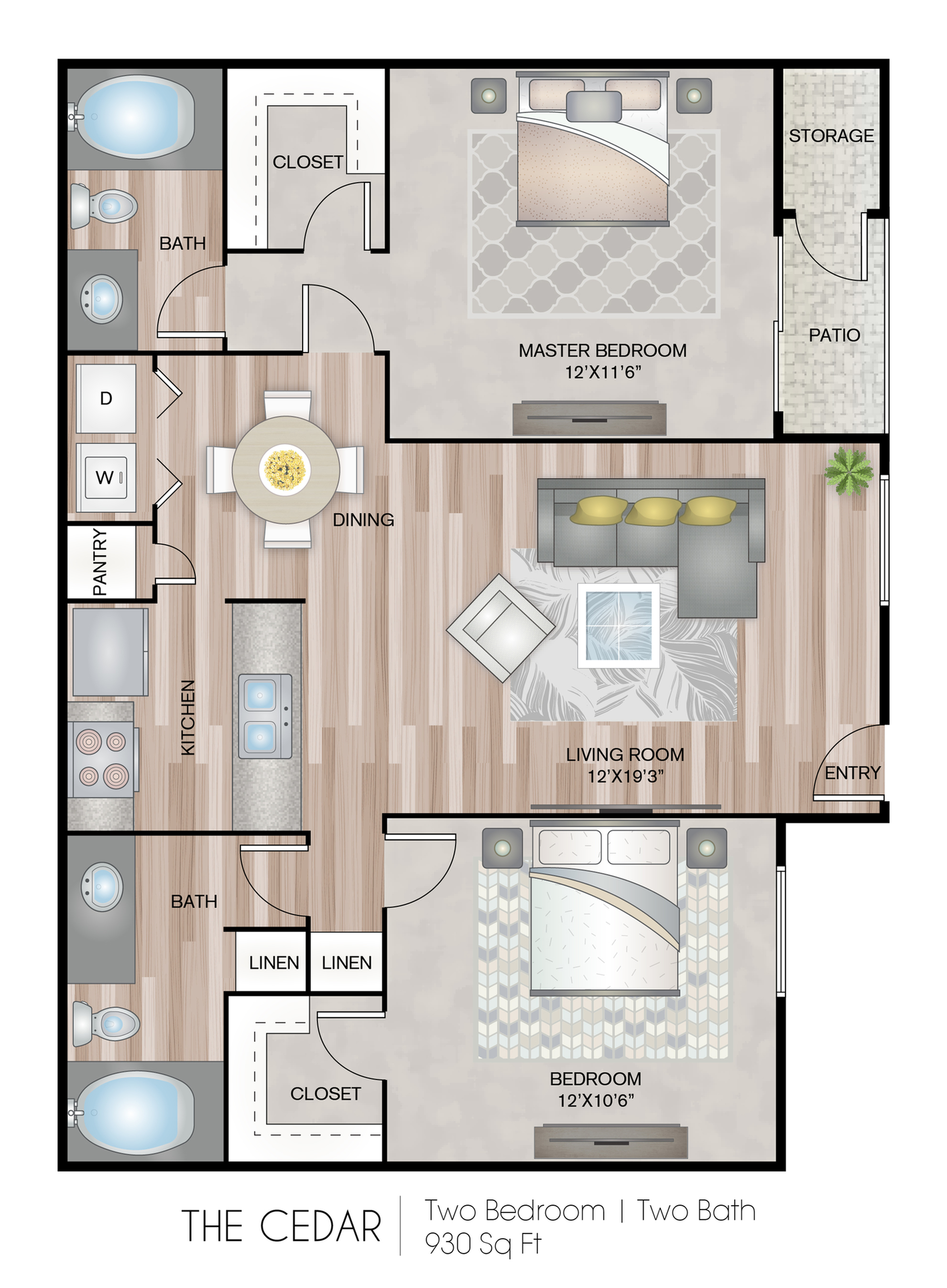 The Cedar with Washer & Dryer