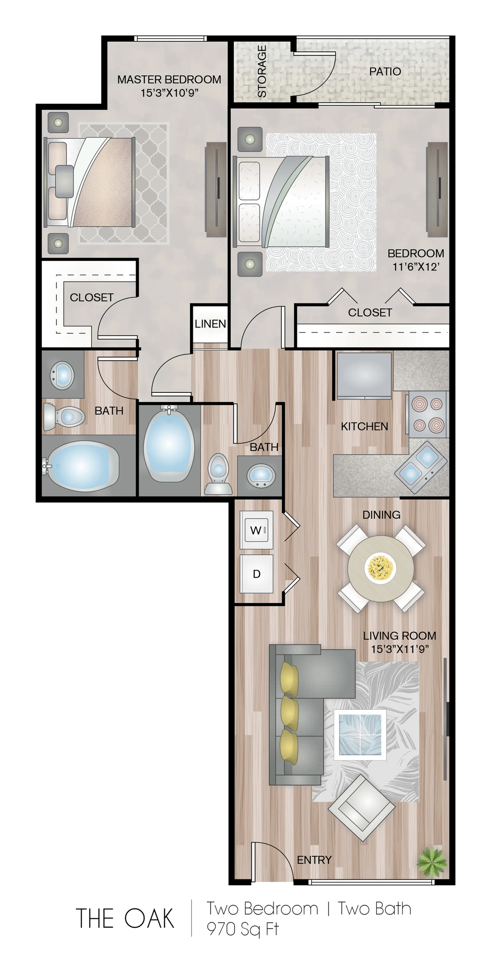 The Oak with Washer & Dryer