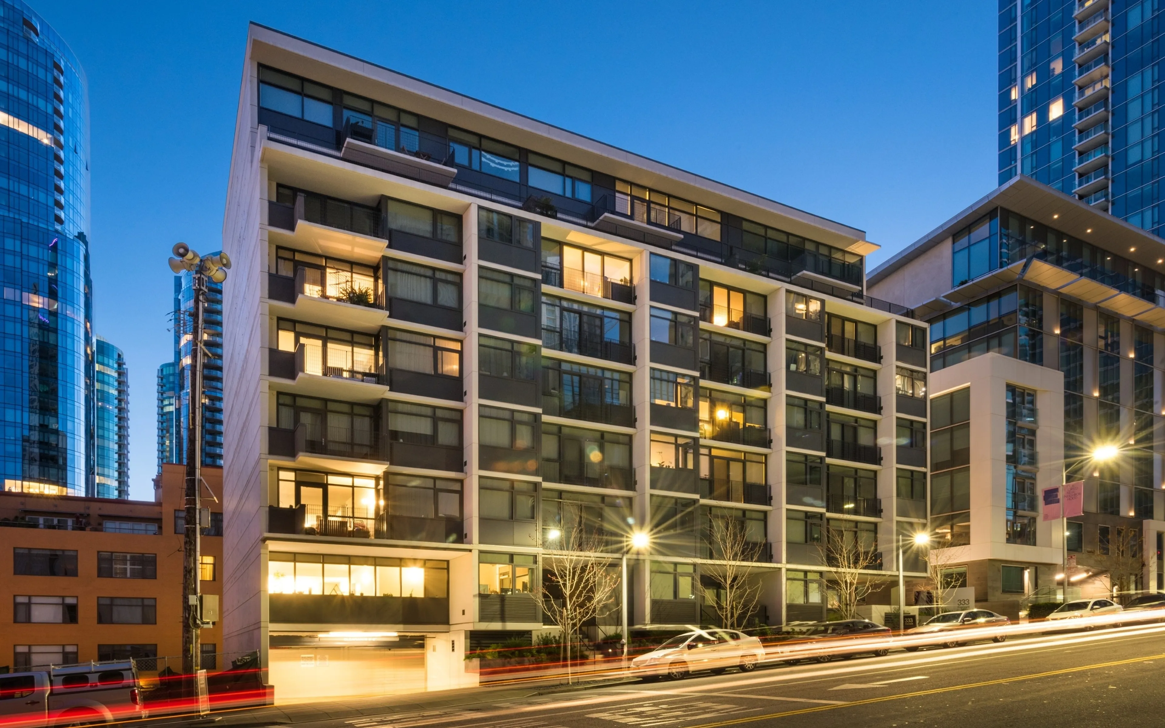 building exterior at night