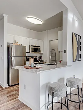 kitchen and breakfast bar