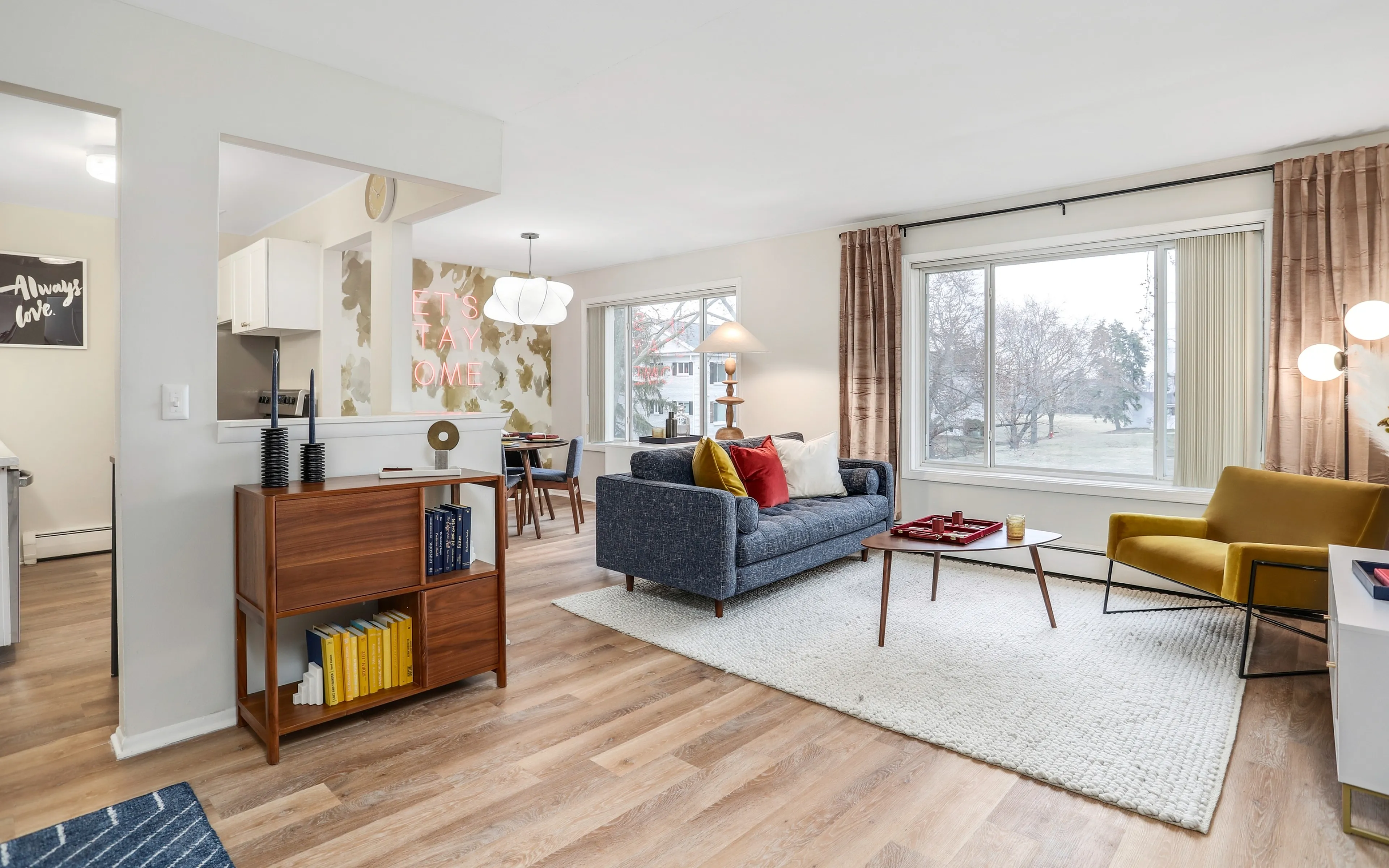 inside model unit living room