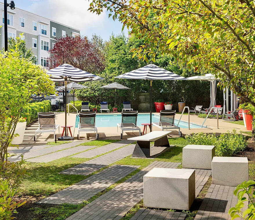 pool courtyard area