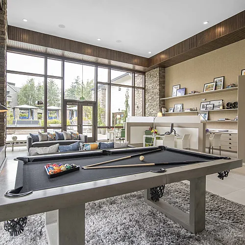 billiards table in clubhouse