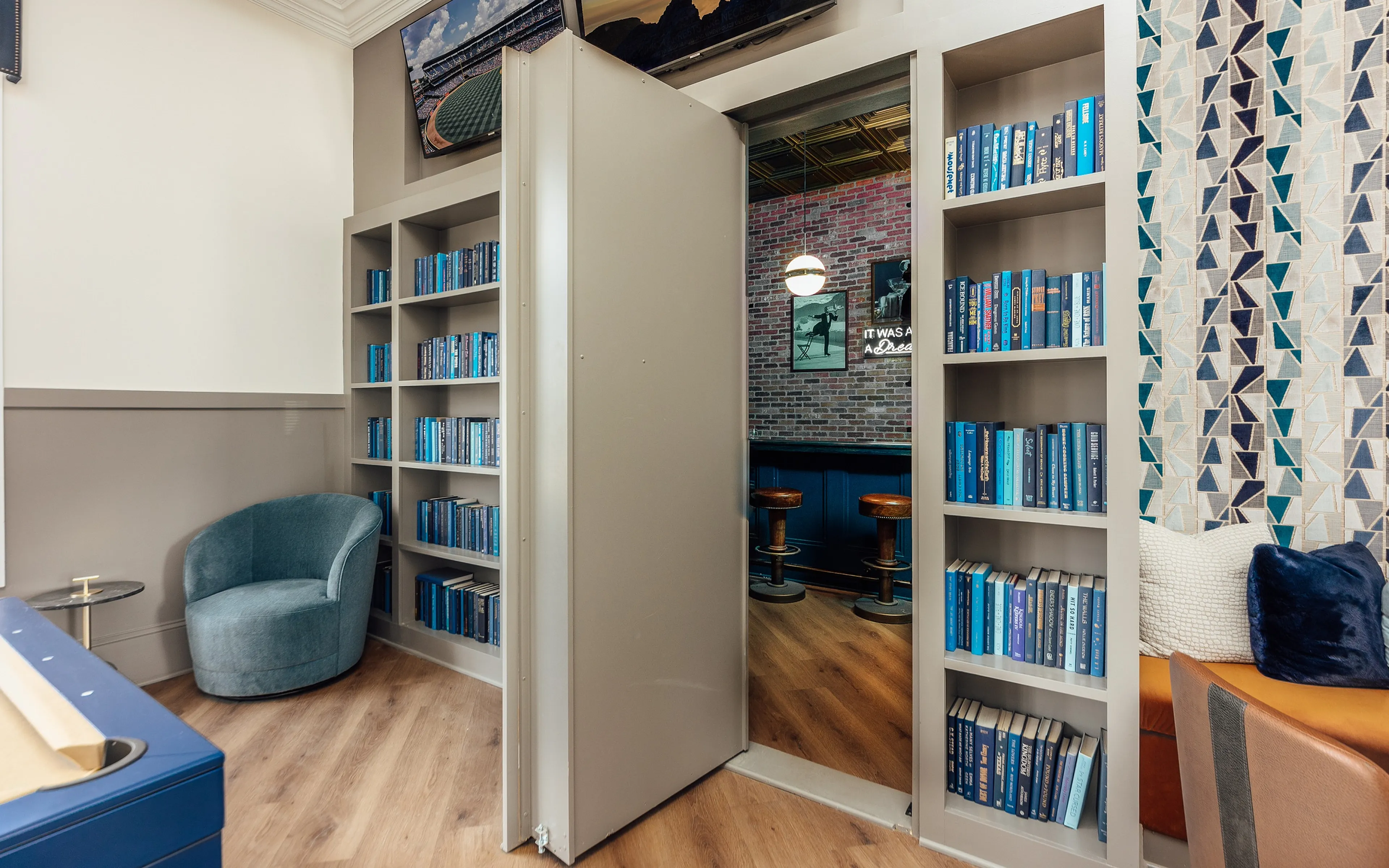 secret bookcase opening