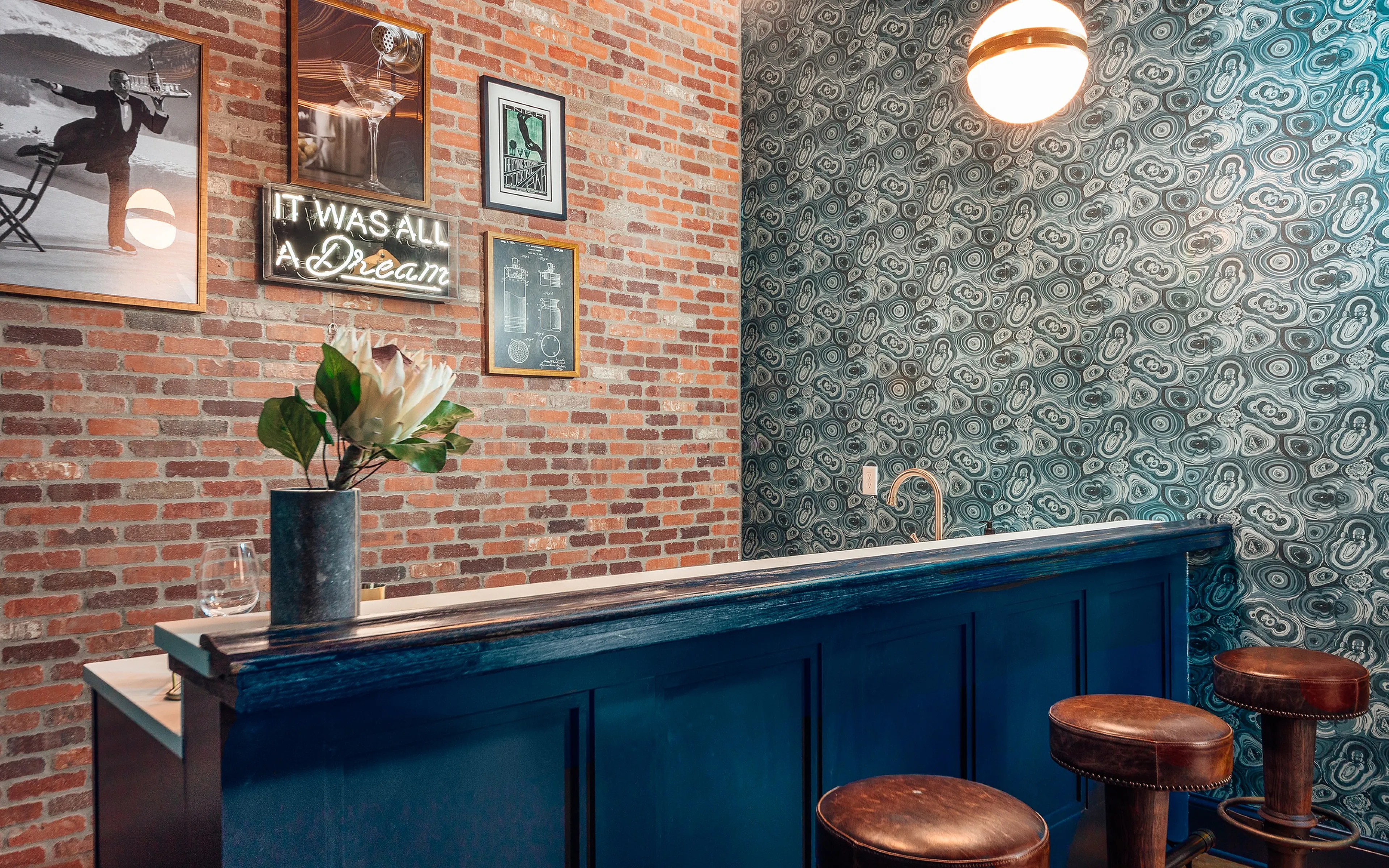speakeasy bar with stools