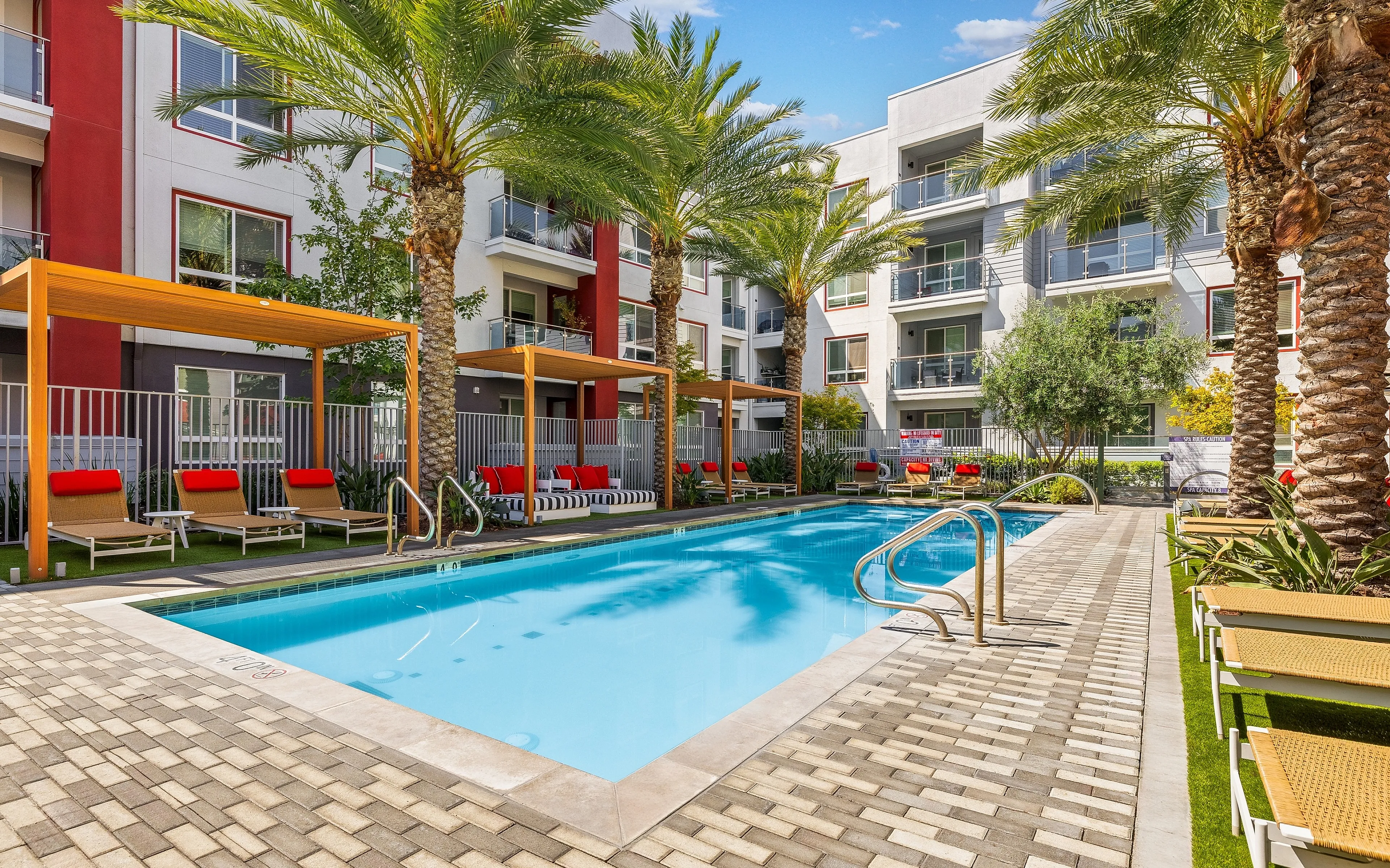 luxurious pool and building