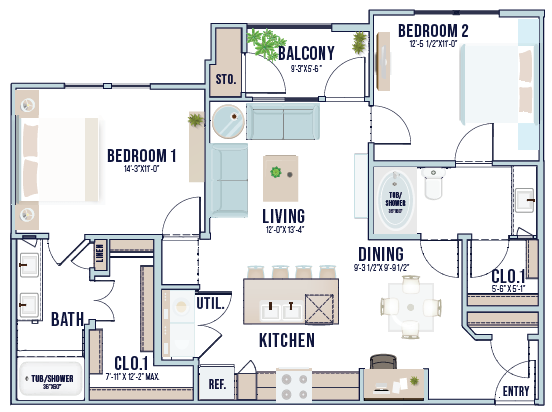 B4 2x2 floor plan