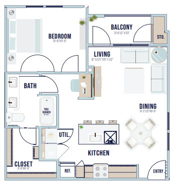 A4 1x1 floor plan