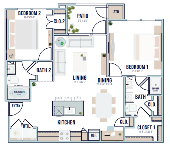 B1 2x2 floor plan