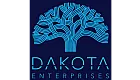 Inspirational logo of Dakota Enterprises, showcasing a stylized blue tree symbolizing growth and community investment.
