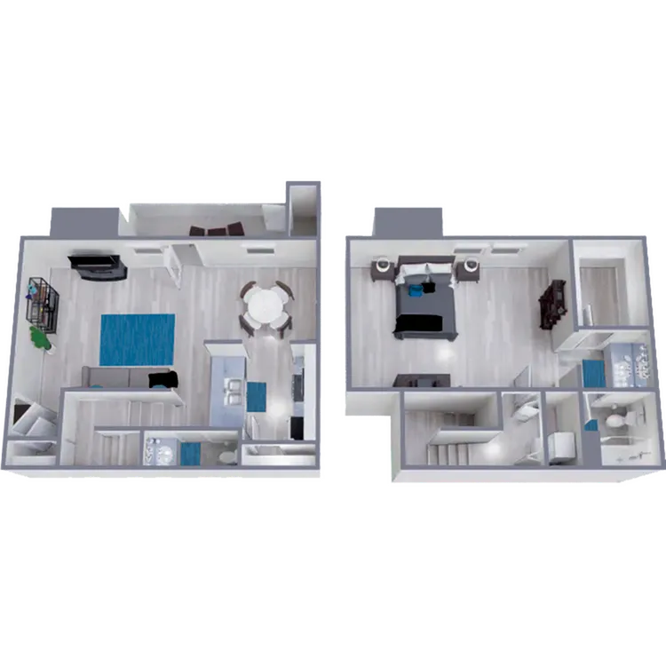 A3 Classic floor plan featuring 1 bedroom 1.5 bathrooms