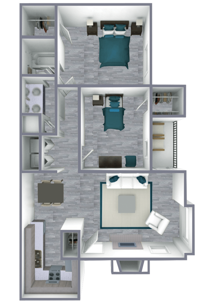 B1 Upgraded floor plan featuring 1 bedroom 1 bathroom