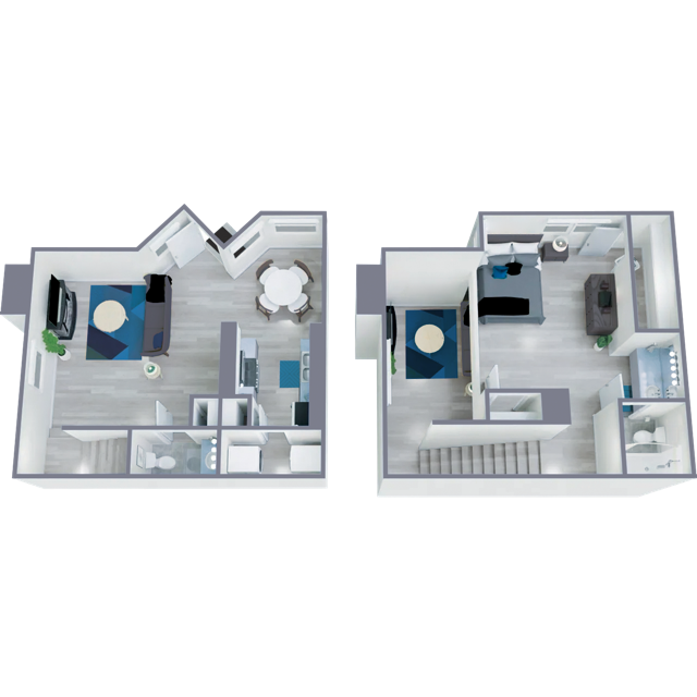 A3 Renovated floor plan featuring 1 bedroom 1 bathroom
