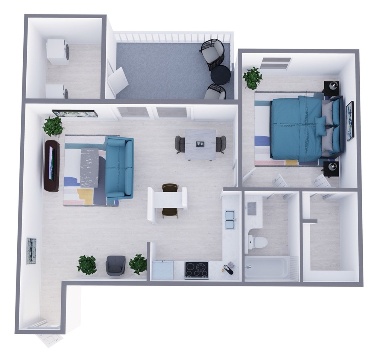 A4 Classic floor plan featuring 1 bedroom 1 bathroom