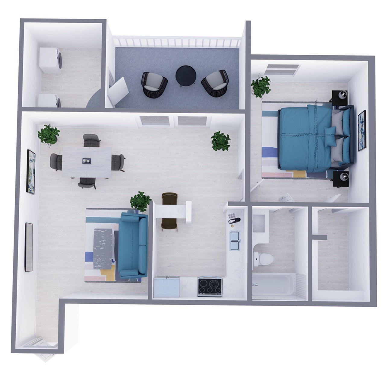 A5 Classic floor plan featuring 1 bedroom 1 bathroom
