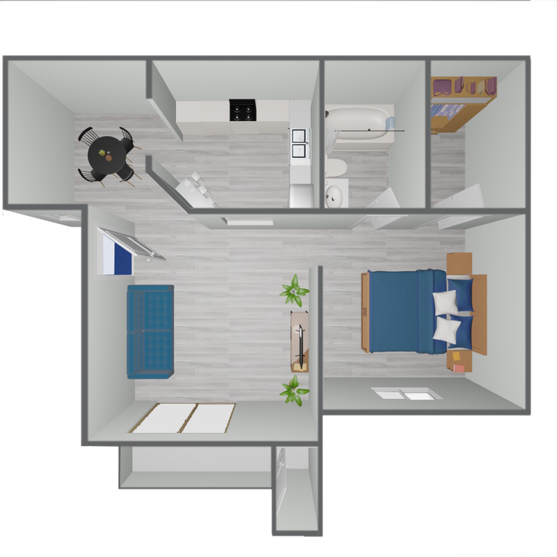 A1 Partial floor plan featuring 1 bedroom 1 bathroom
