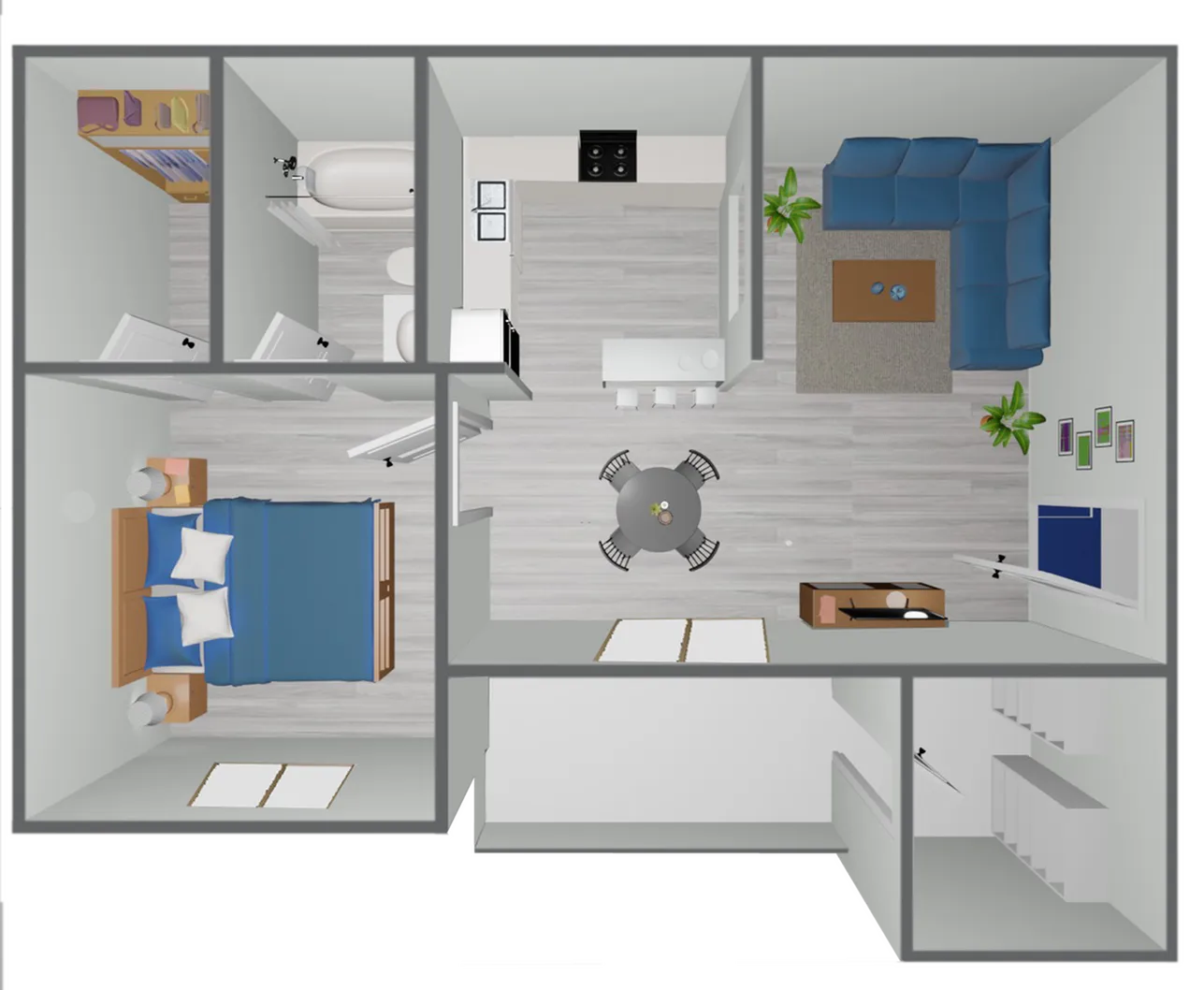 A2 Classic floor plan featuring 1 bedroom 1 bathroom