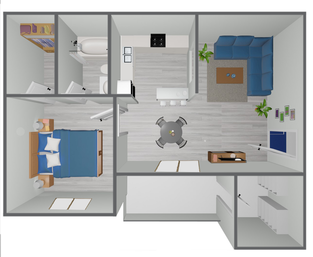 A2 Partial floor plan featuring 1 bedroom 1 bathroom