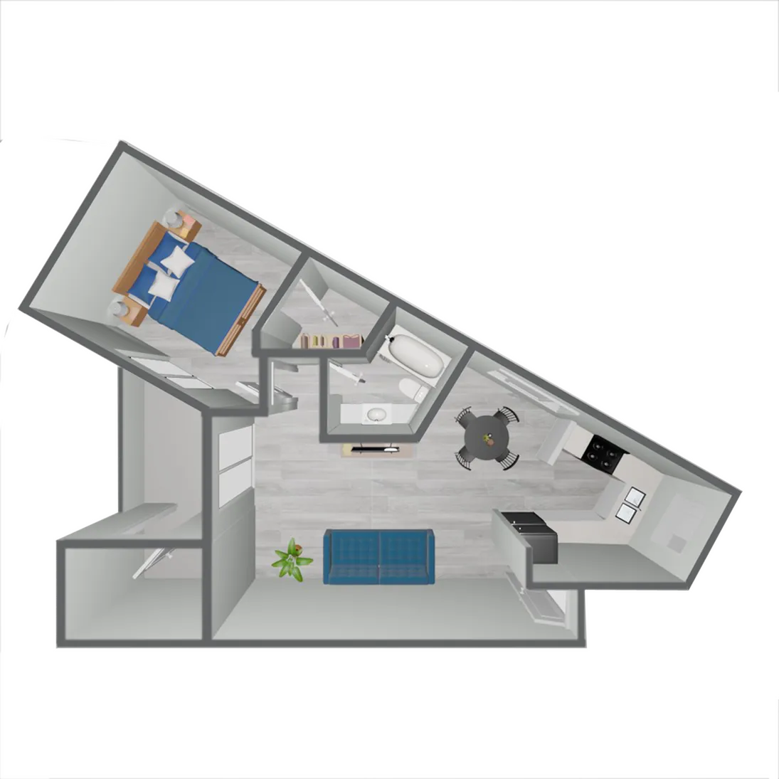 A3 Partial floor plan featuring 1 bedroom 1 bathroom