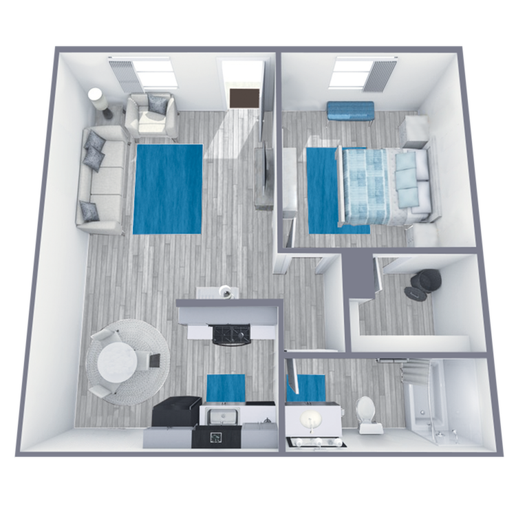 A1 Partial floor plan featuring 1 bedroom 1 bathroom