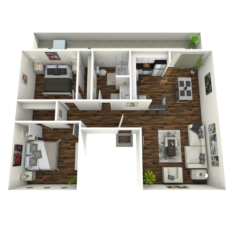 B1 Partial floor plan featuring 2 bedrooms 1 bathroom