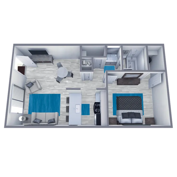A1 Partial floor plan featuring 1 bedroom 1 bathroom