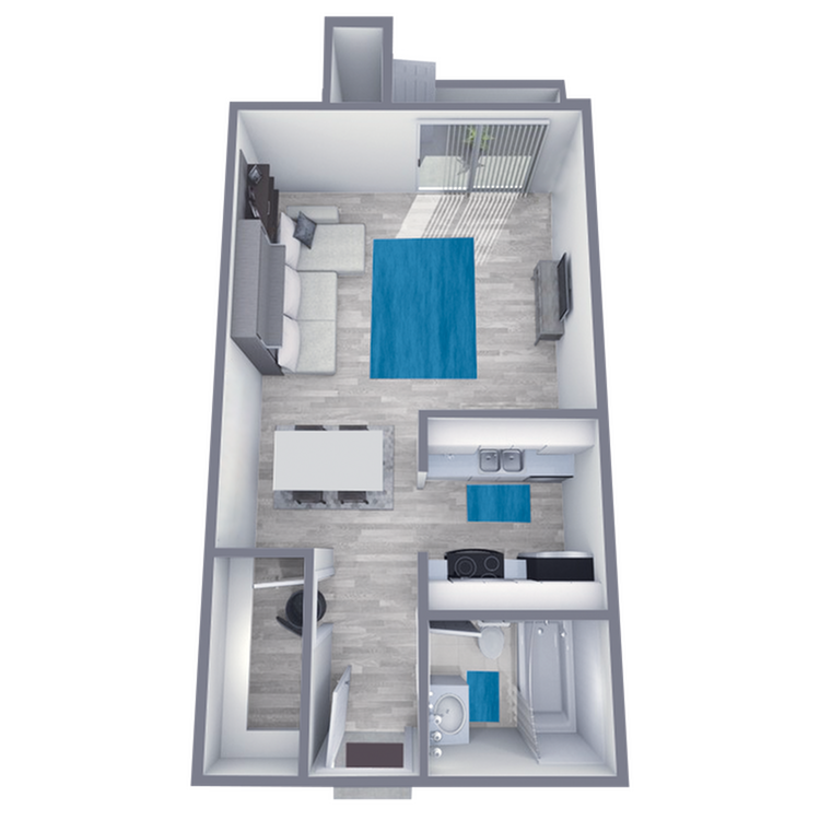 S1 Partial floor plan featuring studio bedroom 1 bathroom