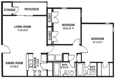 B1 - 2 Bed 2 Bath