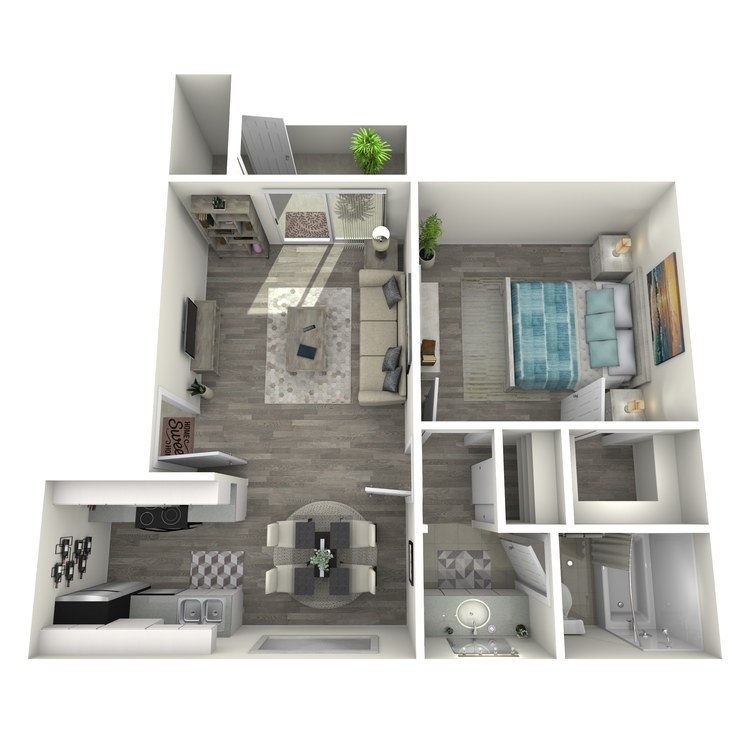 A2 Classic floor plan featuring 1 bedroom 1 bathroom