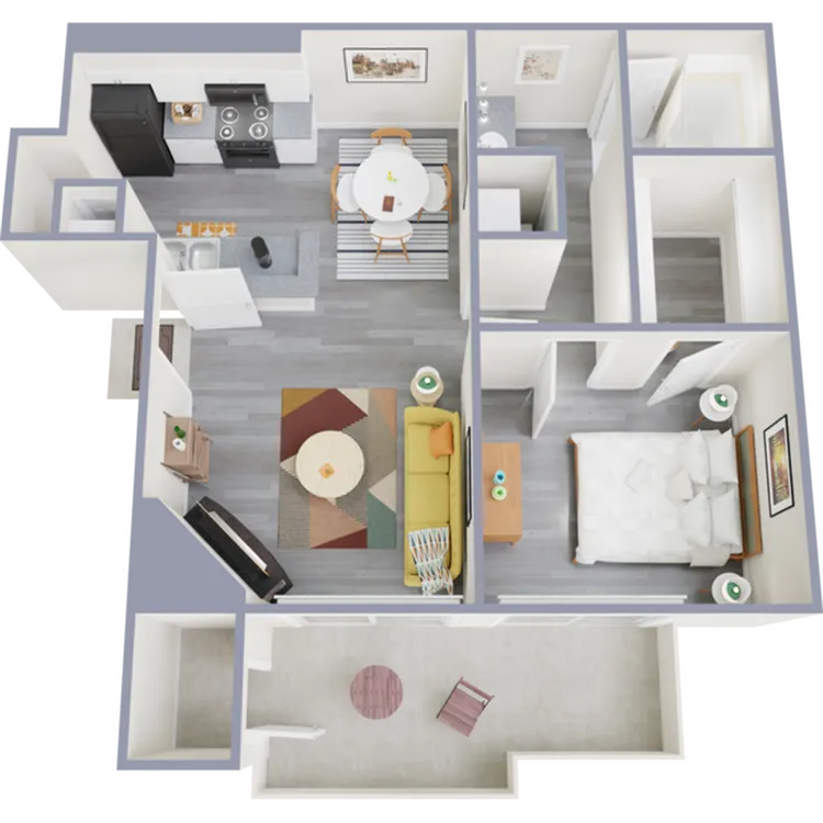 A3 Classic floor plan featuring 1 bedroom 1 bathroom