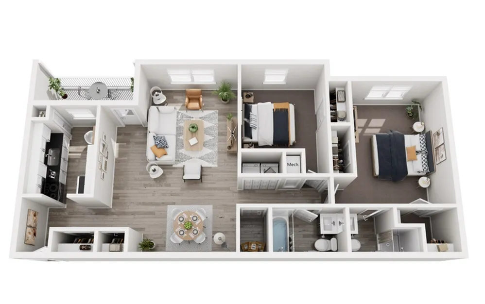 B2 Floor Plan - 2 Bed 2 Bath