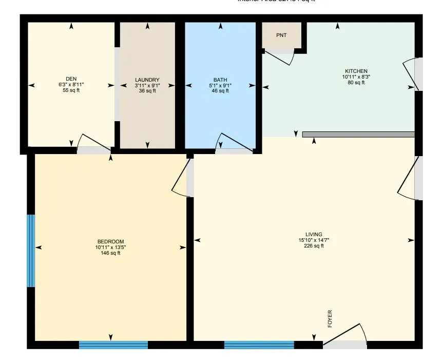 1X1 1 Bed Apartment Summit