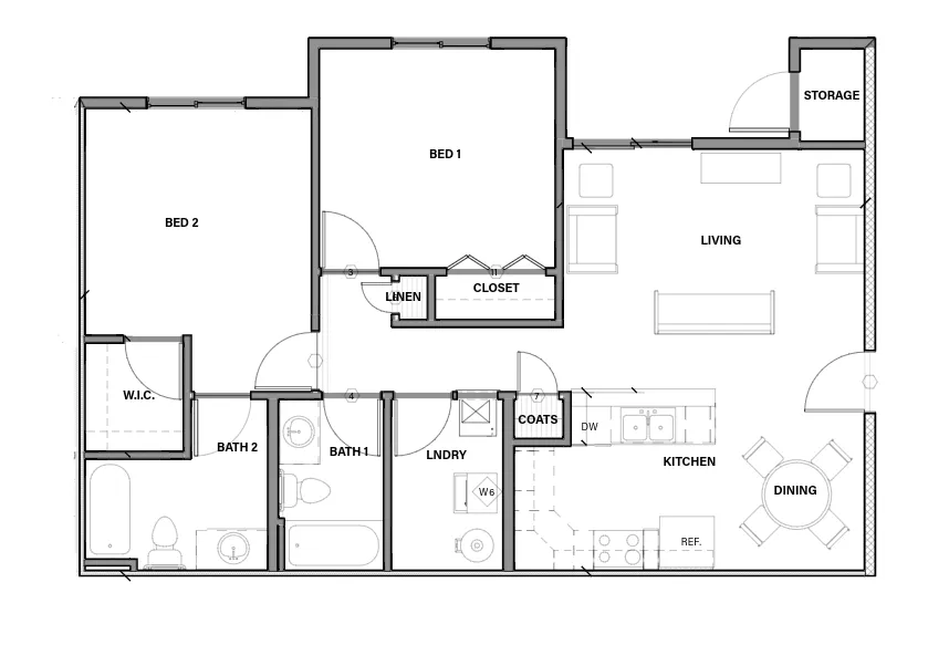 2 Bedroom 2 Bed Apartment Hawks Landing