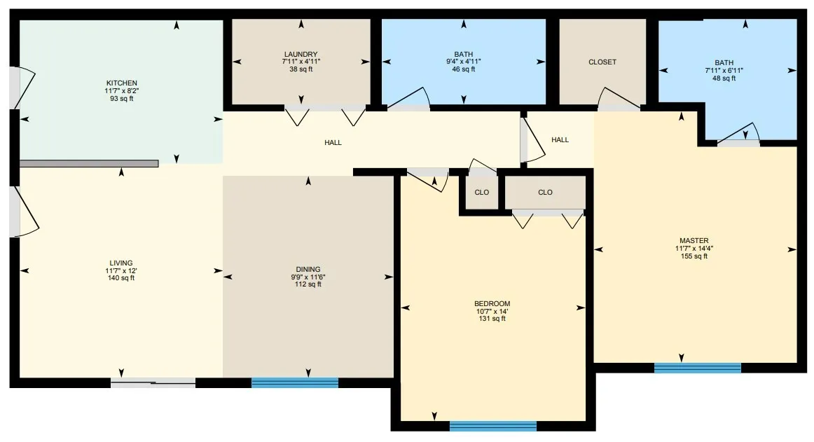 2x2 LG 2 Bed Apartment Owyhee