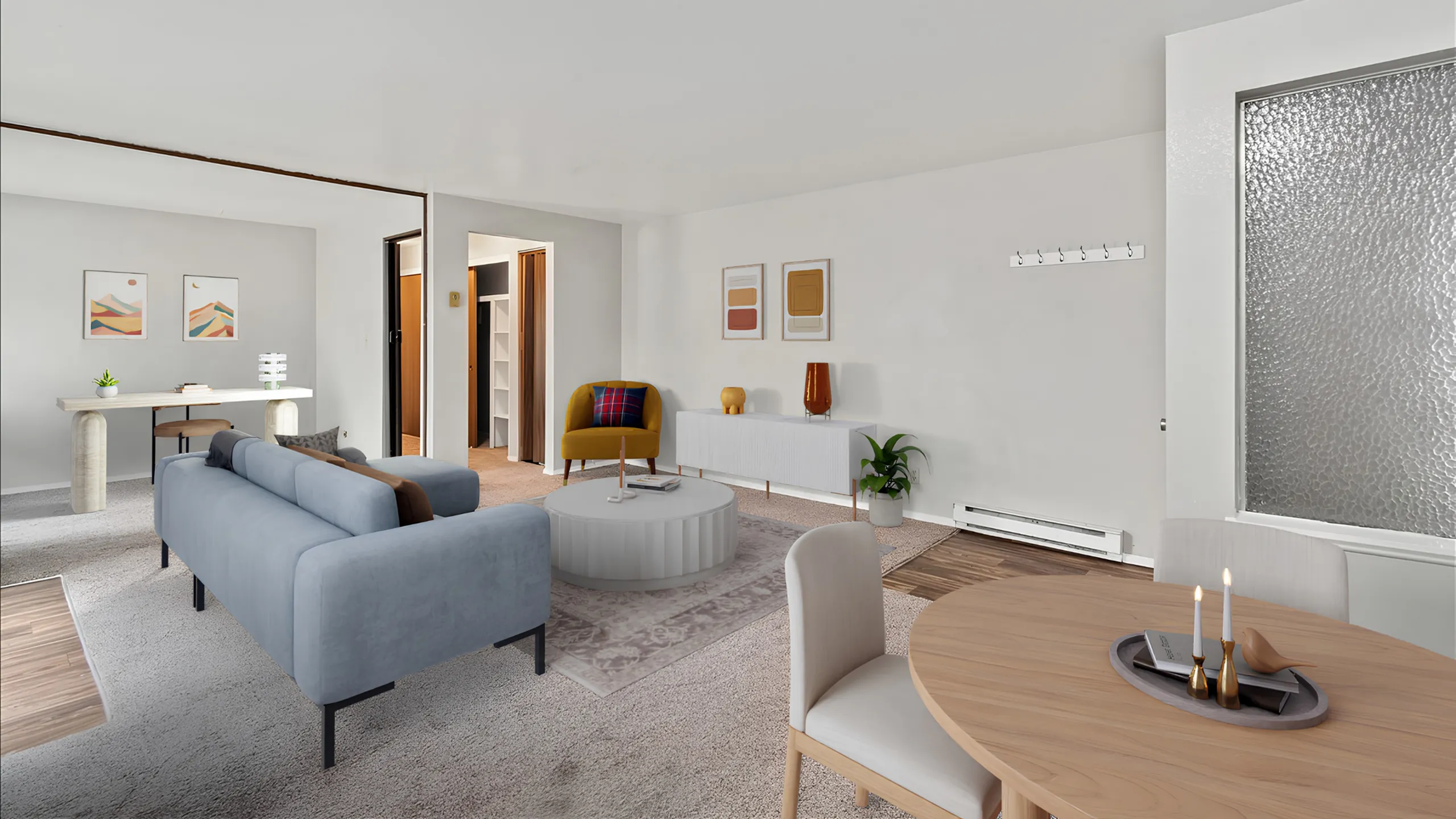 Staged living room The Landon